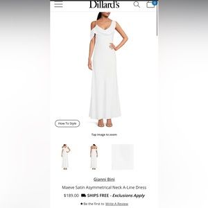 Gianni Bini white satin dress